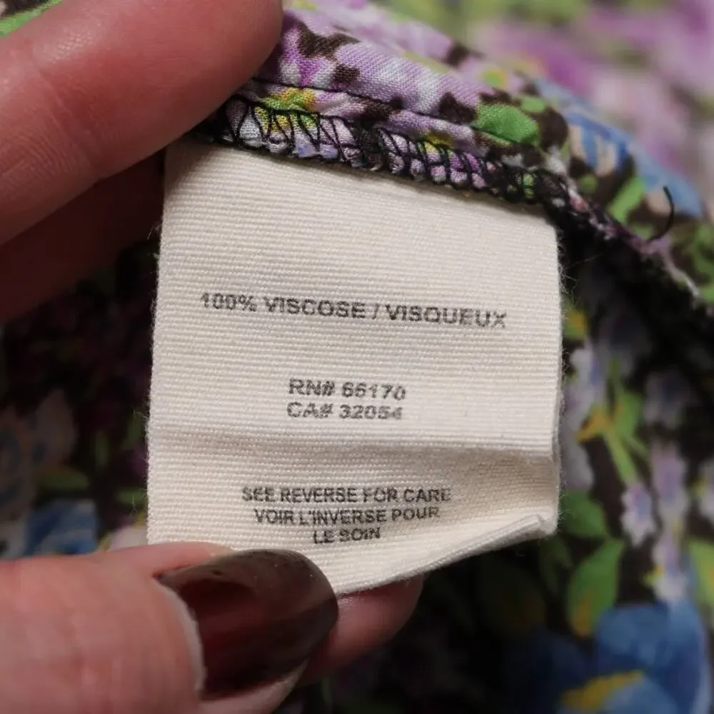 Free People Floral Print High Waisted Wide Leg Boho Cottagecore Shorts Size XS